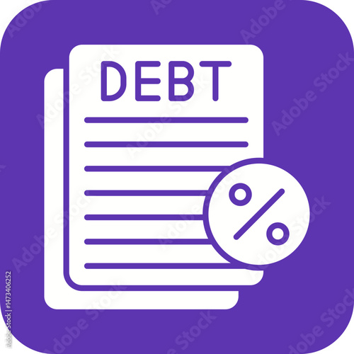 Debt icon vector image. Suitable for mobile apps, web apps and print media.
