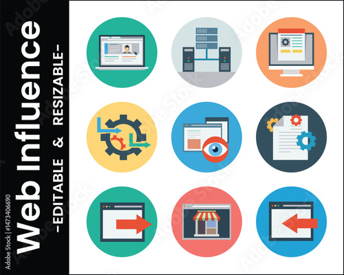 Web Development Flat Icons Set For Website Design And Seo Optimization Collection