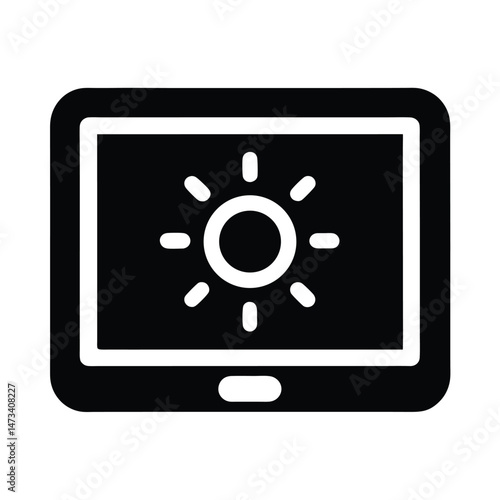 screen brightness control icon vector illustration