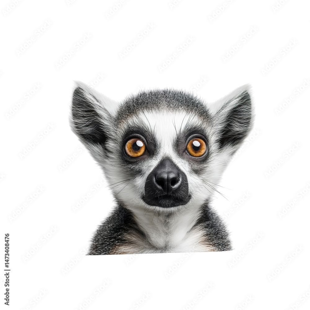 Fototapeta premium Curious Ring-tailed Lemur Portrait