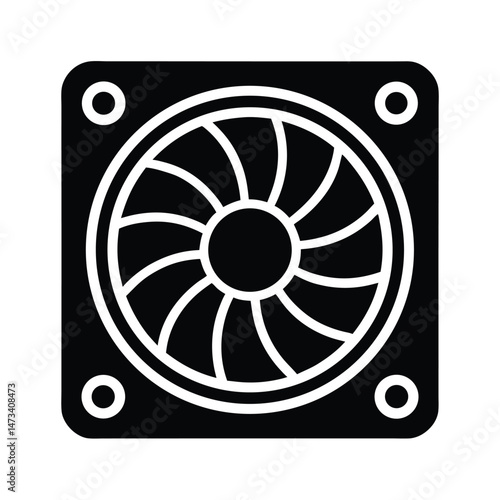 server cooling fan icon vector illustration