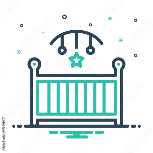 Mix icon for baby bed