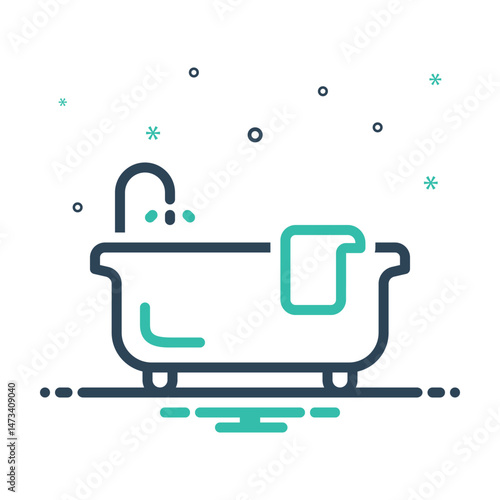 Mix icon for bathtub