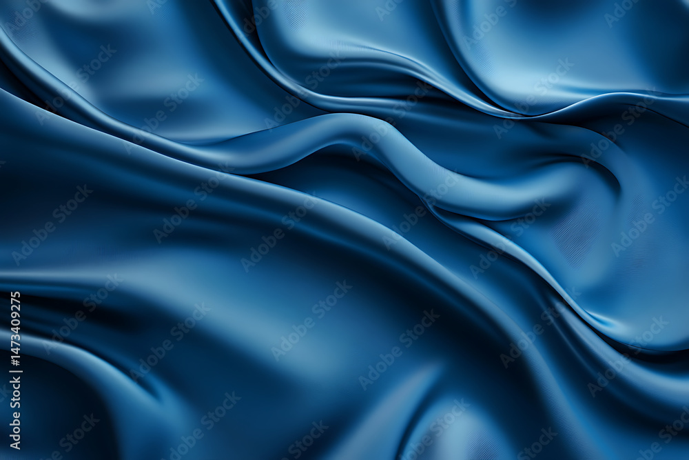 Fototapeta premium Futuristic blue fabric mesh with a wave-like pattern of dotted structures, ideal for digital technology, abstract design, and modern artwork visualizations