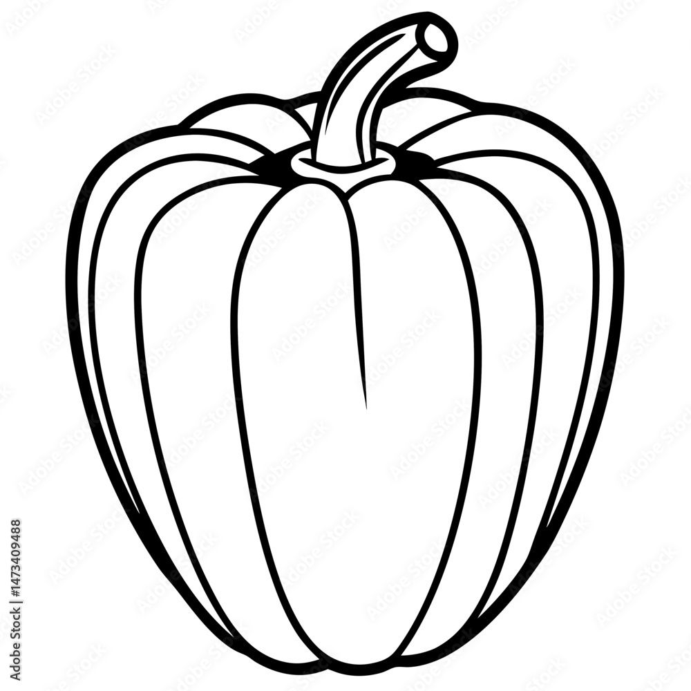 Minimalist Bell Pepper Vector Illustration Minimalist Bell Pepper Vector Illustration