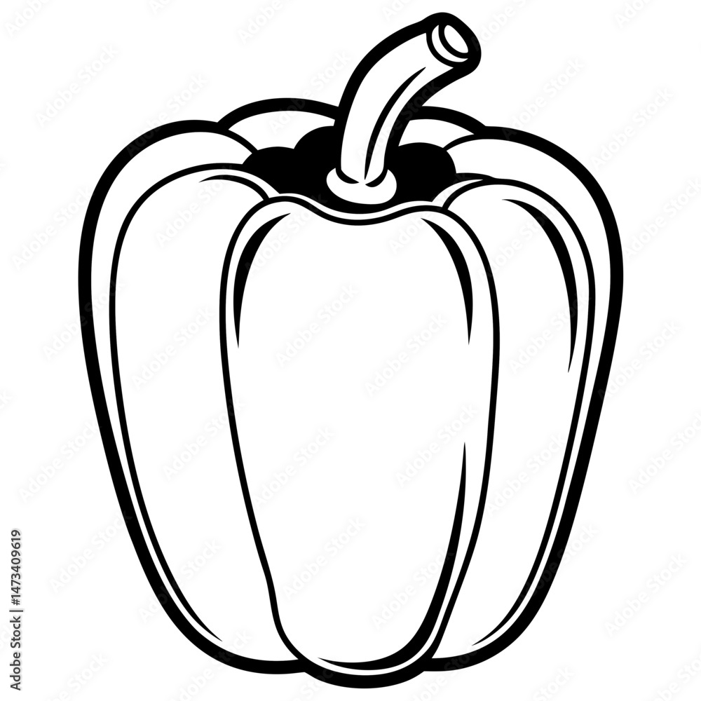 Minimalist Bell Pepper Vector Illustration Minimalist Bell Pepper Vector Illustration