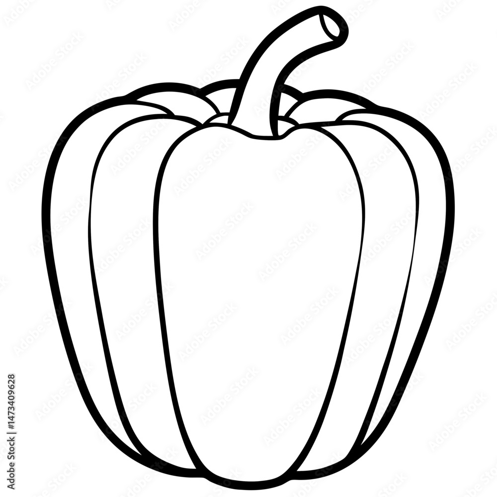 Minimalist Bell Pepper Vector Illustration Minimalist Bell Pepper Vector Illustration