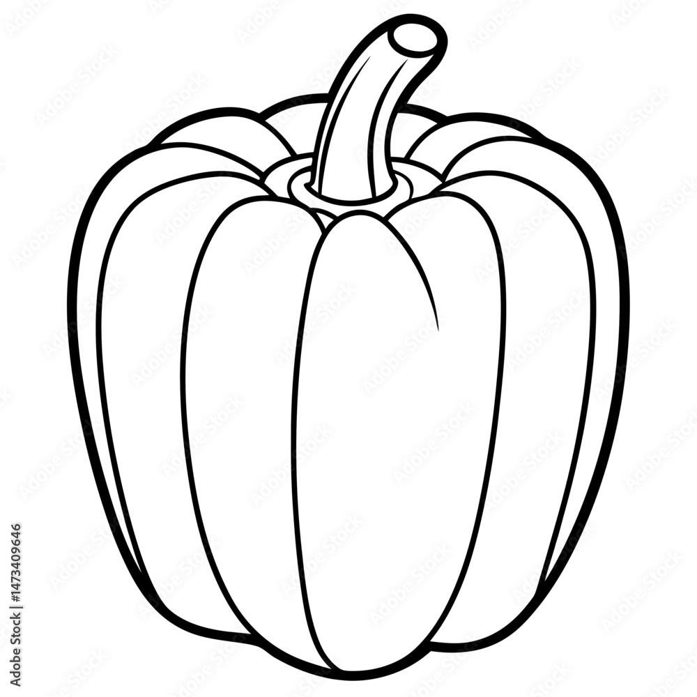 Minimalist Bell Pepper Vector Illustration Minimalist Bell Pepper Vector Illustration
