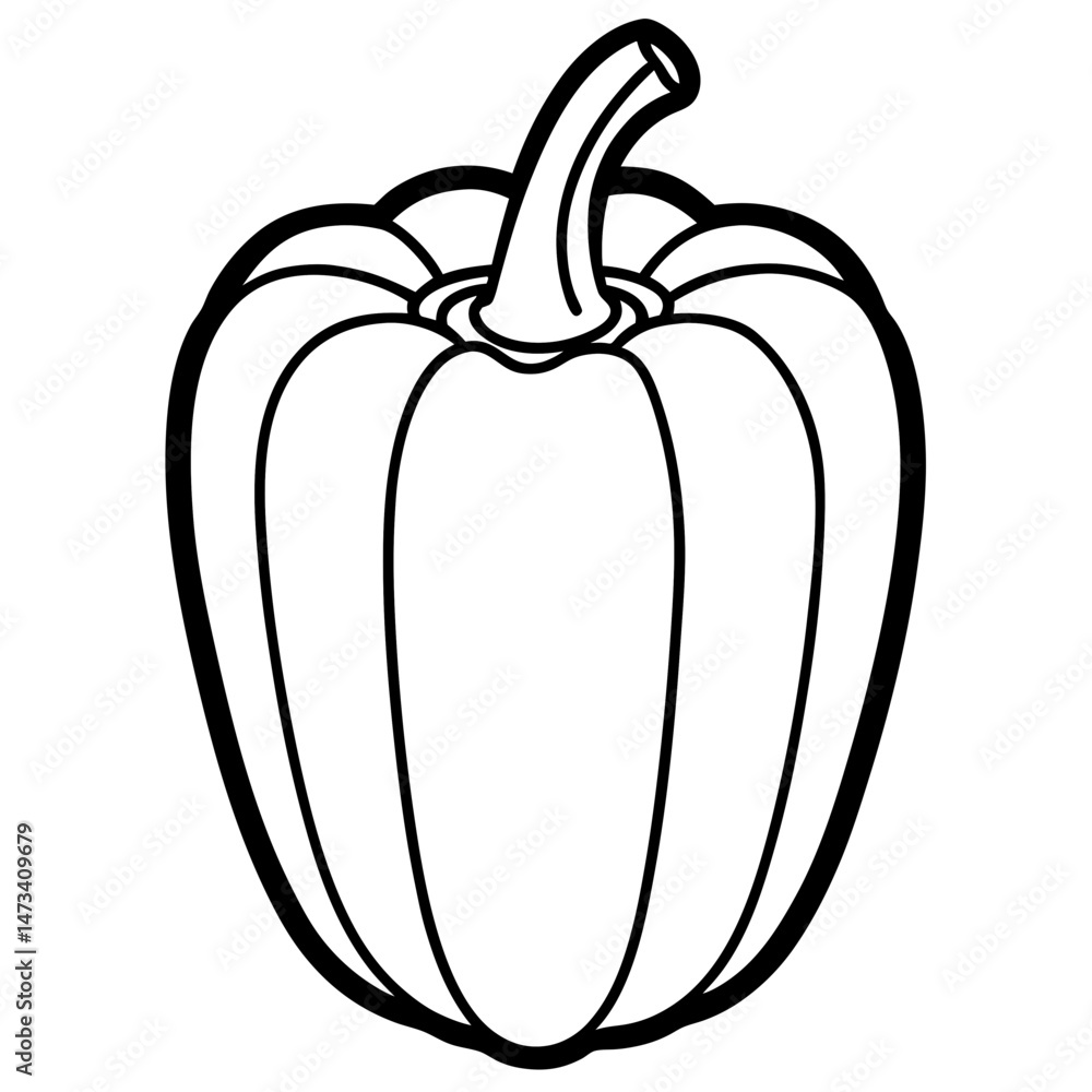 Minimalist Bell Pepper Vector Illustration Minimalist Bell Pepper Vector Illustration