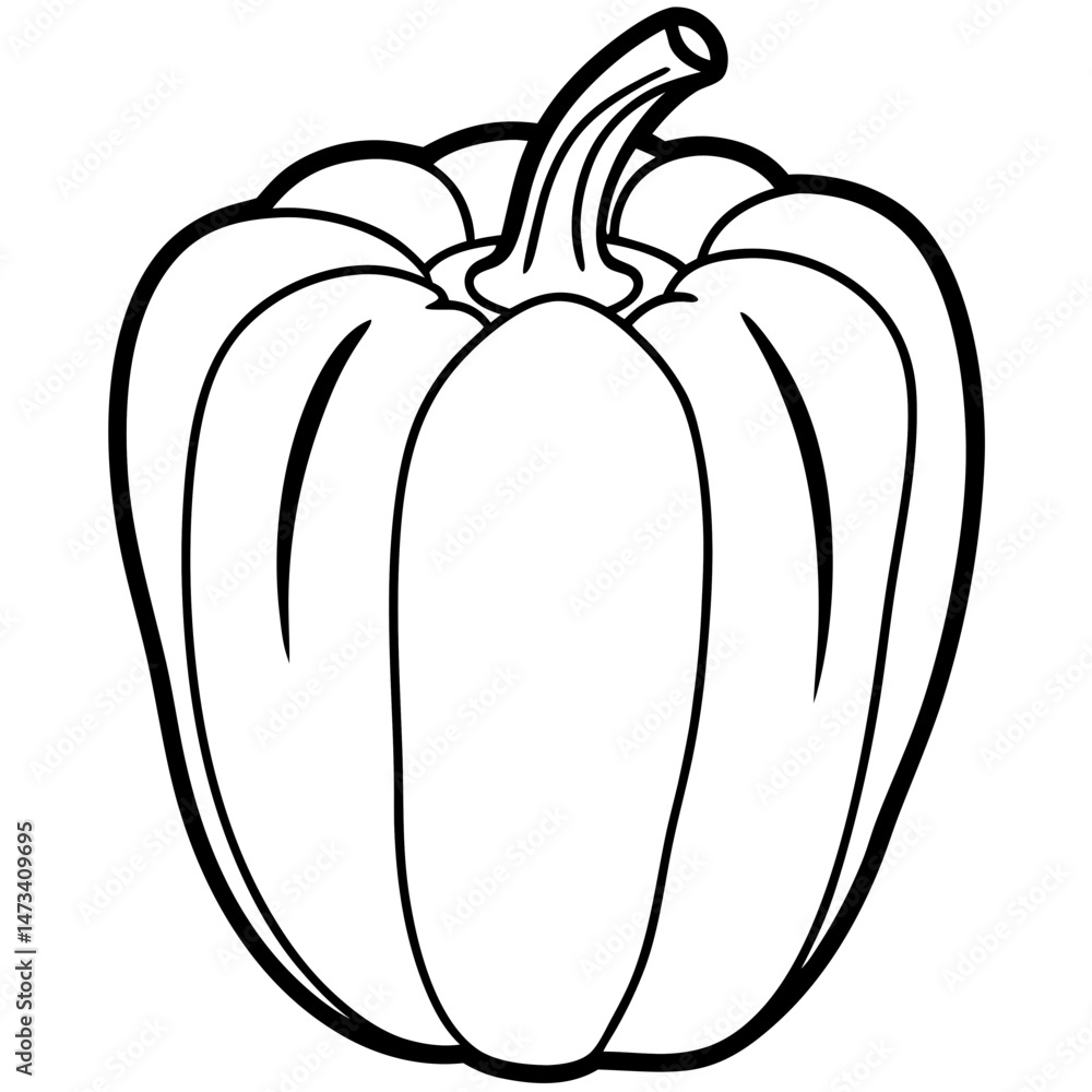 Minimalist Bell Pepper Vector Illustration Minimalist Bell Pepper Vector Illustration