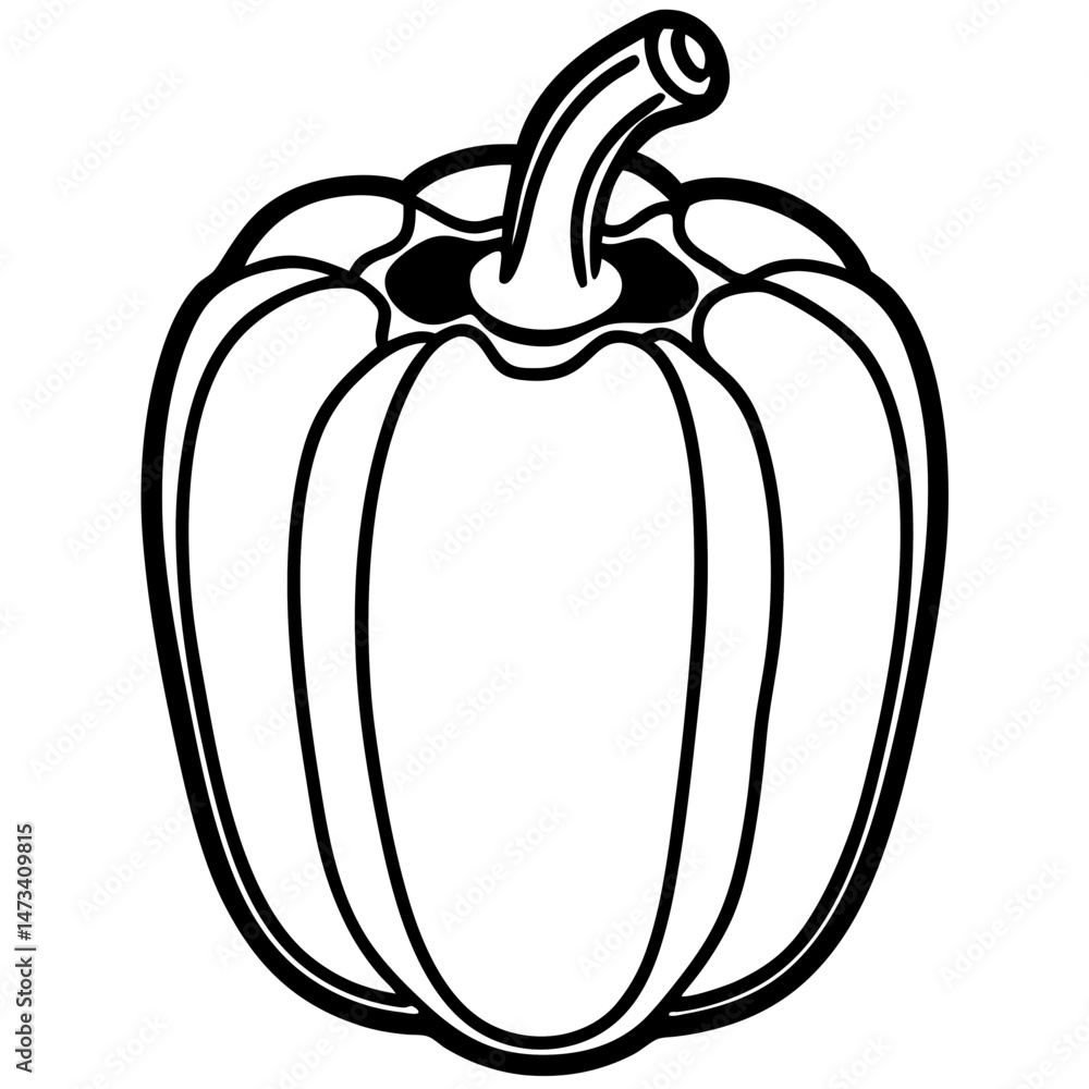 Minimalist Bell Pepper Vector Illustration Minimalist Bell Pepper Vector Illustration