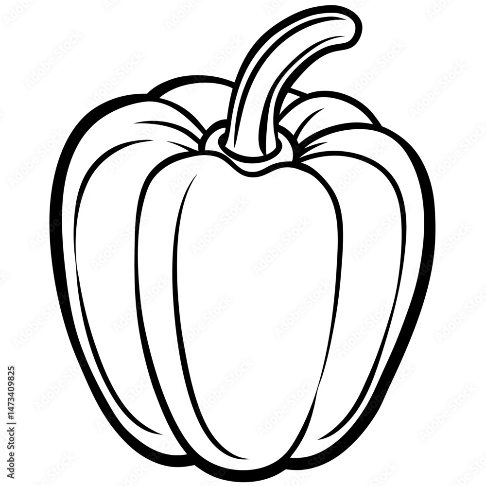 Minimalist Bell Pepper Vector Illustration Minimalist Bell Pepper Vector Illustration