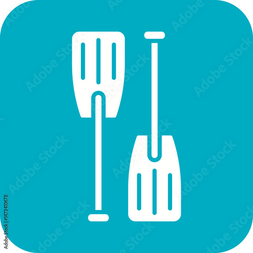 Oars icon vector image. Suitable for mobile apps, web apps and print media.