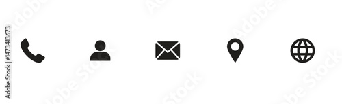 Business icon set for company ,Name, phone, mobile, place, location, mail, website and message icon set, black and white icon vector business card all icon  