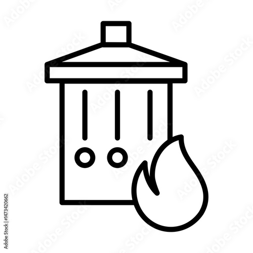 Incineration Outline Icon
