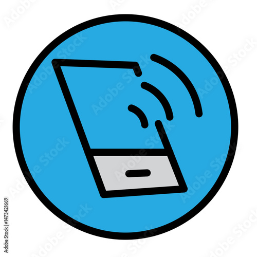 Mobile Hotspot Vector Filled Icon Design