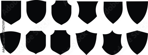 Set of shields, shield vector, police badge shape. shield security icons. Badge quality symbol sign. Vector