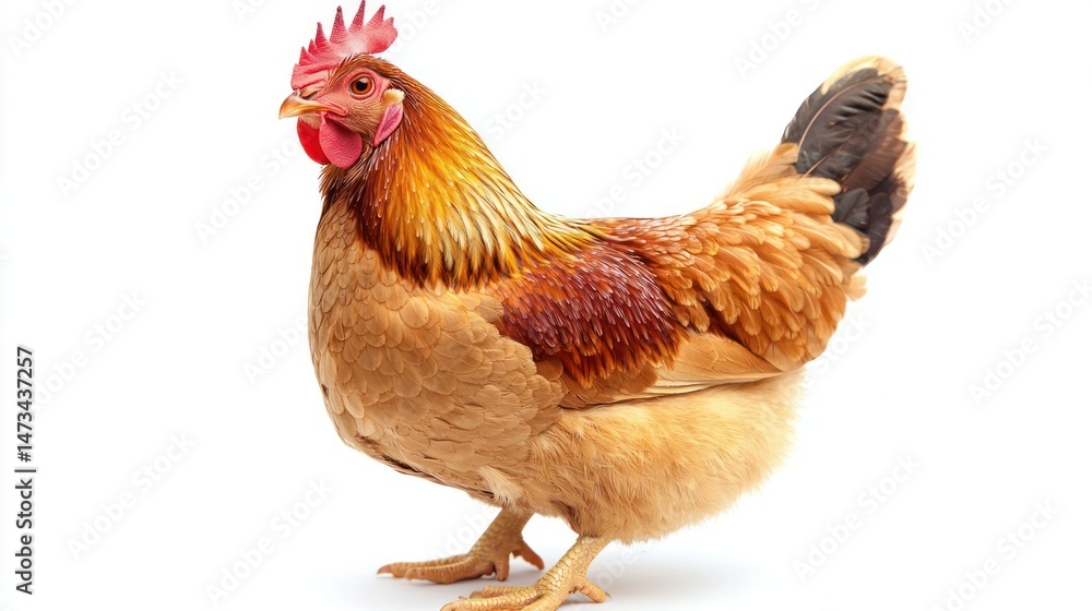 Fototapeta premium Smiling chicken isolated on white background