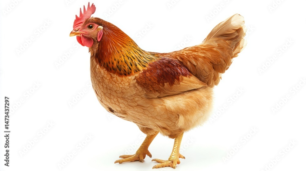 Fototapeta premium Smiling chicken isolated on white background