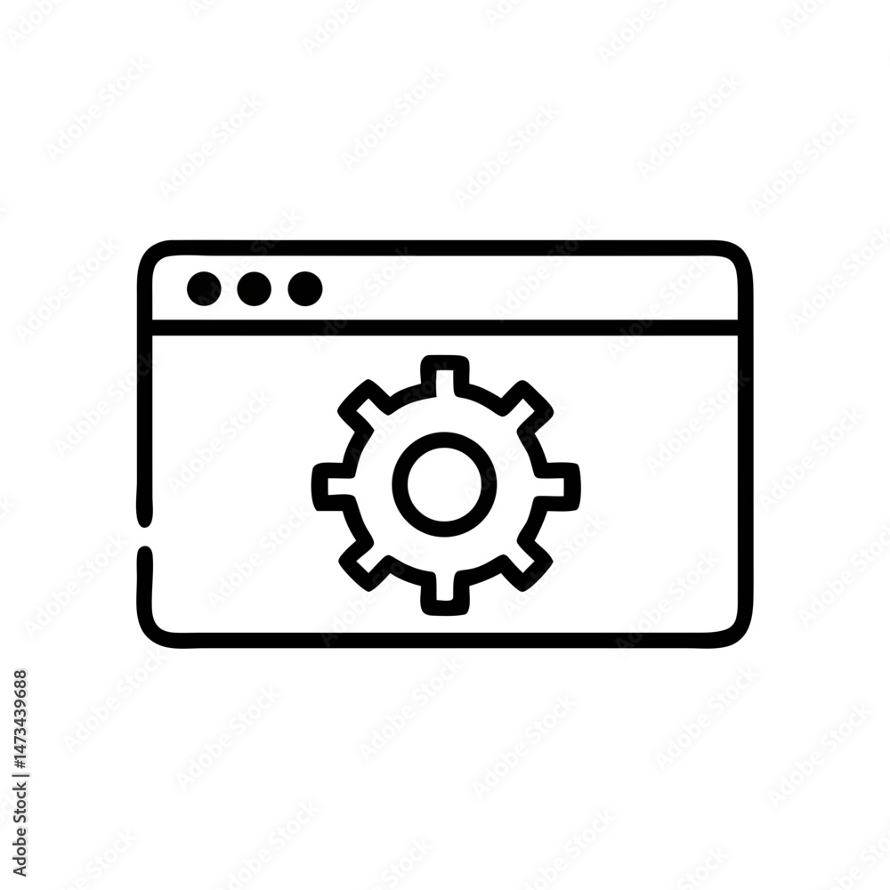 Web Settings Icon – Browser Gear Symbol for Configuration, Tools, and Interface Management Web Settings Icon – Browser Gear Symbol for Configuration, Tools, and Interface Management