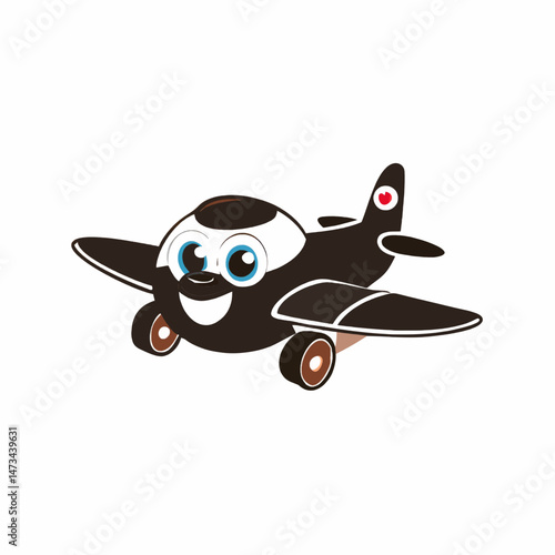 Cartoon airplane vector illustration cute plane design for kids aviation  isolated on transparent background, no background