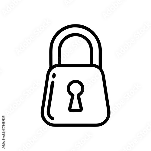 Padlock Icon – Simple Line Security Lock Symbol for Privacy and Protection
