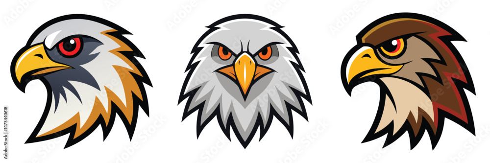 Fototapeta premium Eagle Head Logo Design Illustration
