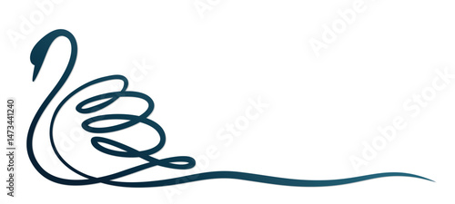 The symbol of blue swan with wave.