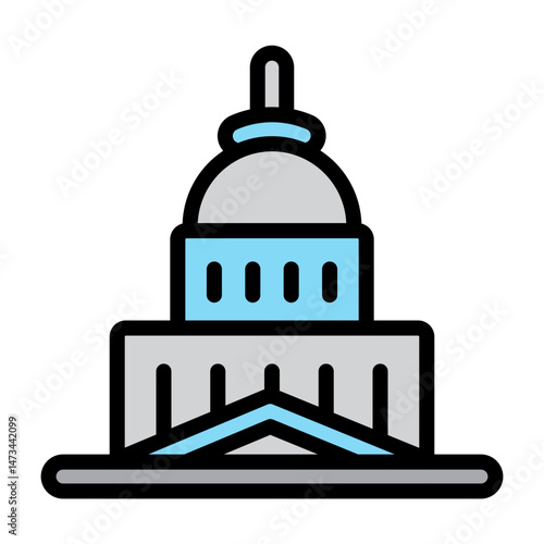 Capitol Building Vector Filled Icon Design