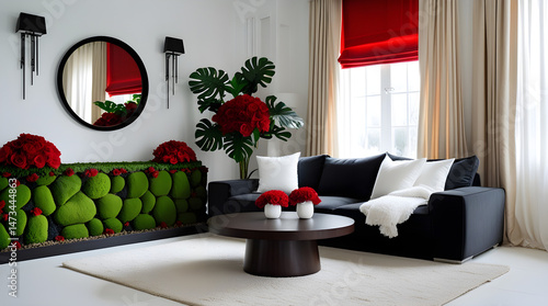 beautiful interior design with rate and black colour 