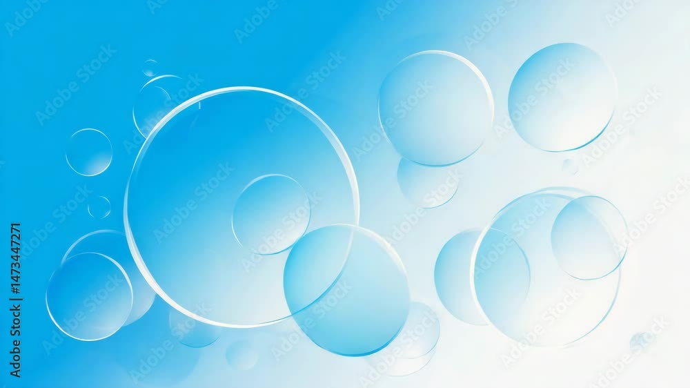 Abstract Blue Bubbles on a Light Background Abstract Blue Bubbles on a Light Background