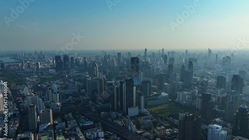 Wallpaper Mural Urban landscape of Bangkok reveals a bustling city skyline under a clear blue sky at sunset Torontodigital.ca