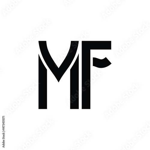 MF monogram logo design letter text name symbol monochrome logotype alphabet character simple logo