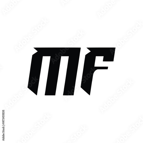 MF monogram logo design letter text name symbol monochrome logotype alphabet character simple logo