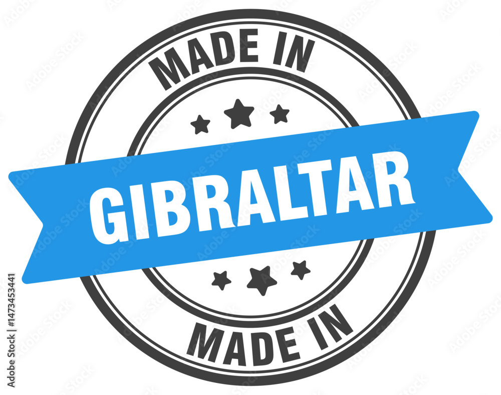 Made in Gibraltar round sign. Made in Gibraltar stamp. Made in Gibraltar round sign. Made in Gibraltar stamp.