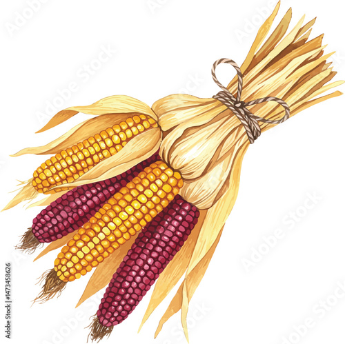 Hand-Painted Corn Stalks for Fall and Thanksgiving Design