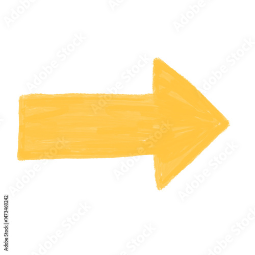 Yellow Arrow Pointing Right – Hand Drawn Style