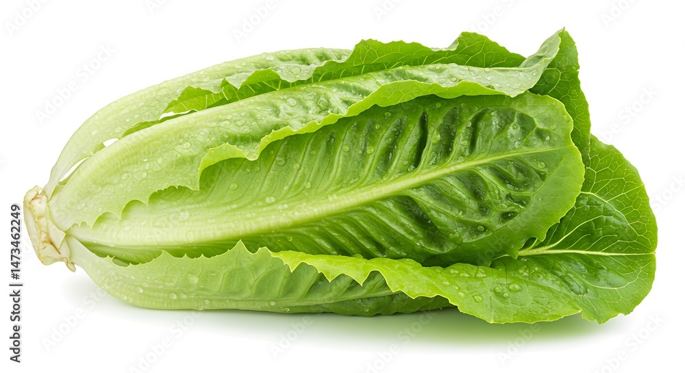 Crisp Romaine Lettuce Head: Fresh Produce Studio Shot Crisp Romaine Lettuce Head: Fresh Produce Studio Shot