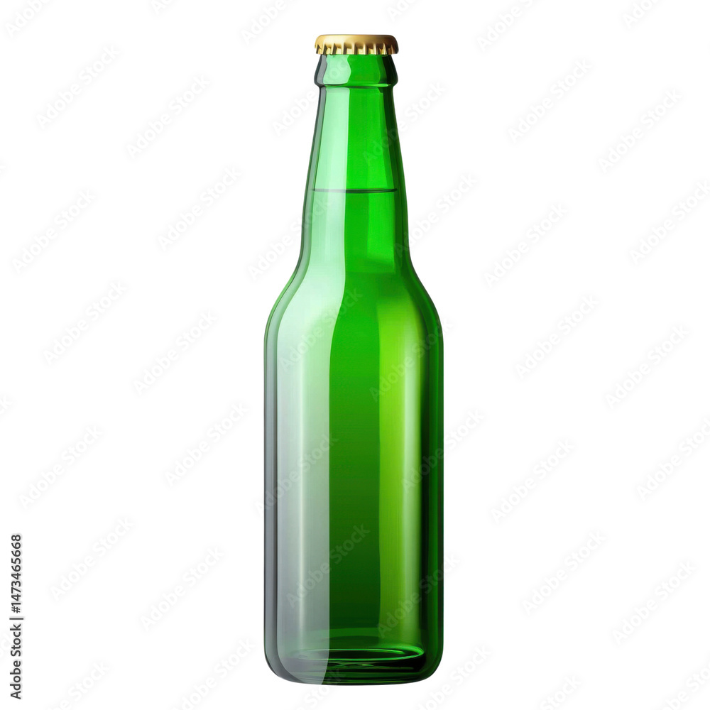 Green beer bottle isolated on transparent background png psd Green beer bottle isolated on transparent background png psd