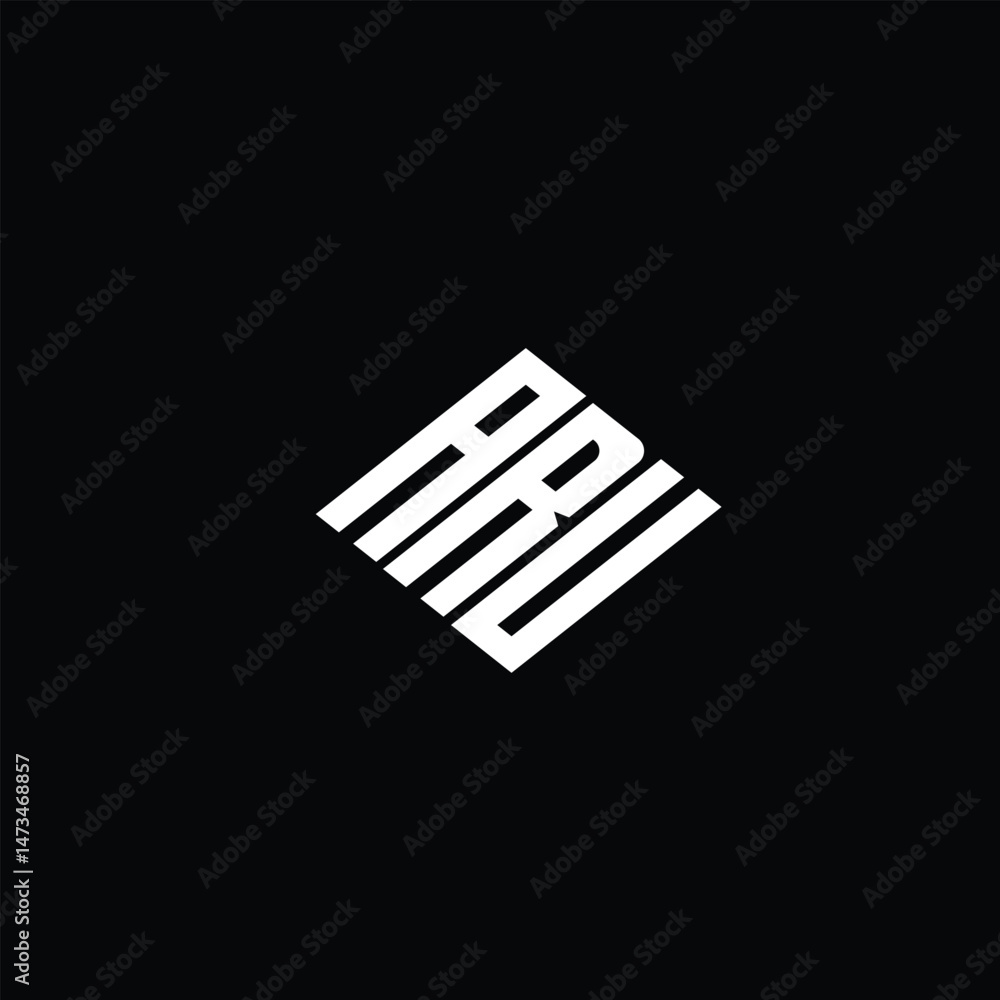 ARU letter logo design on black background. ARU letter logo design on black background.