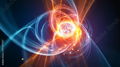 Vibrant Energy Core: Abstract Visualization of Power and Quantum Physics