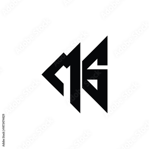 MG monogram logo design letter text name symbol monochrome logotype alphabet character simple logo