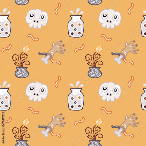 seamless pattern with Halloween elements