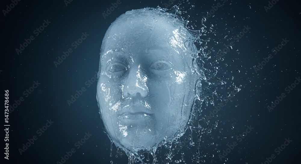 Fototapeta premium Water face splash art