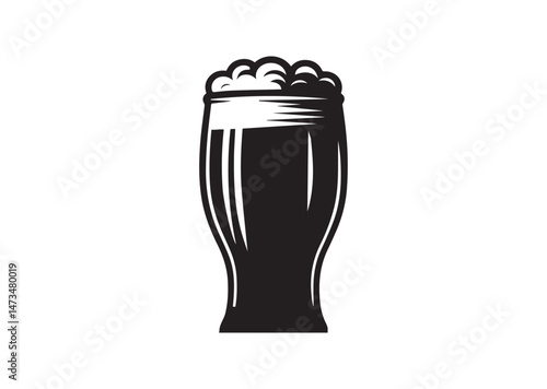 Beer Glass Silhouette Vector