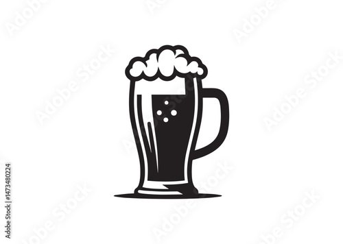 Beer Glass Silhouette Vector