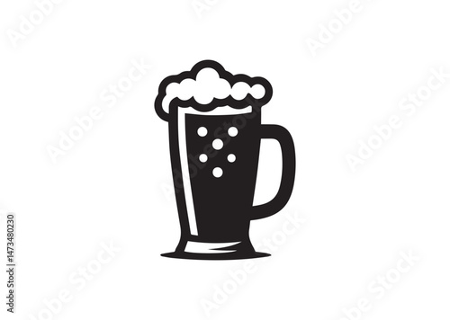 Beer Glass Silhouette Vector