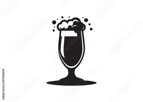 Beer Glass Silhouette Vector