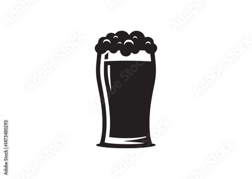 Beer Glass Silhouette Vector