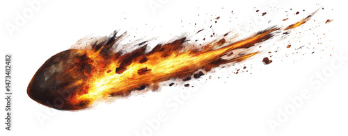 Fiery Meteoroid Burning Through Space